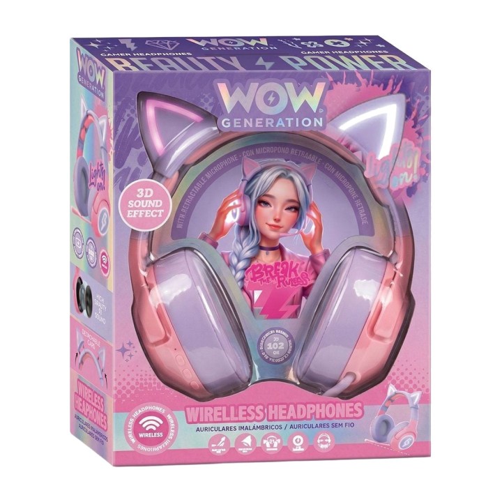 KIDS LICENSING Cuffie gaming wireless con microfono e luce