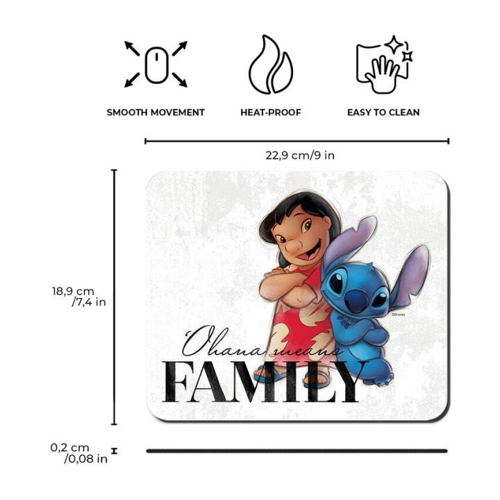 ERT GROUP Muismat DISNEY LILO Y STITCH 100 ANIVERSARIO 22X18