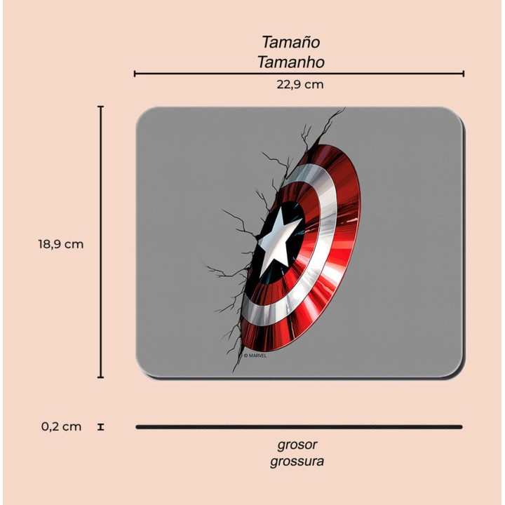 ERT GROUP Podloga za miško MARVEL CAPITÁN AMÉRICA 22X18 CM