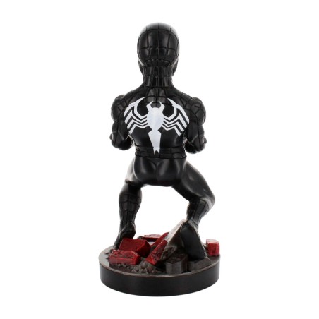 soporte para mando y móvil con figura cable guy marvel symbiote spider-man 21 cm