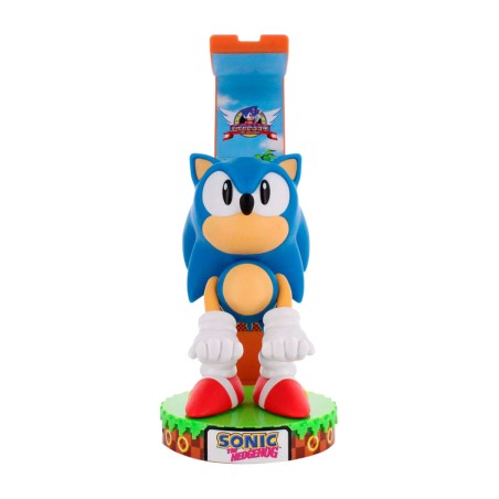 suporte de carga iluminado luxuoso para controle e celular com figura cable guy sonic the hedgehog 20 cm