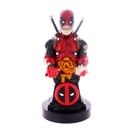 soporte para mando y móvil con figura cable guy marvel deadpool zombie 20 cm