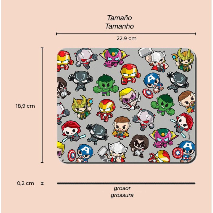 ERT GROUP Muismat MARVEL VENGADORES AVENGERS 22X18 CM