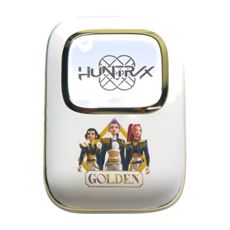 wireless button earbuds with sliding case kpop demon hunters golden tws