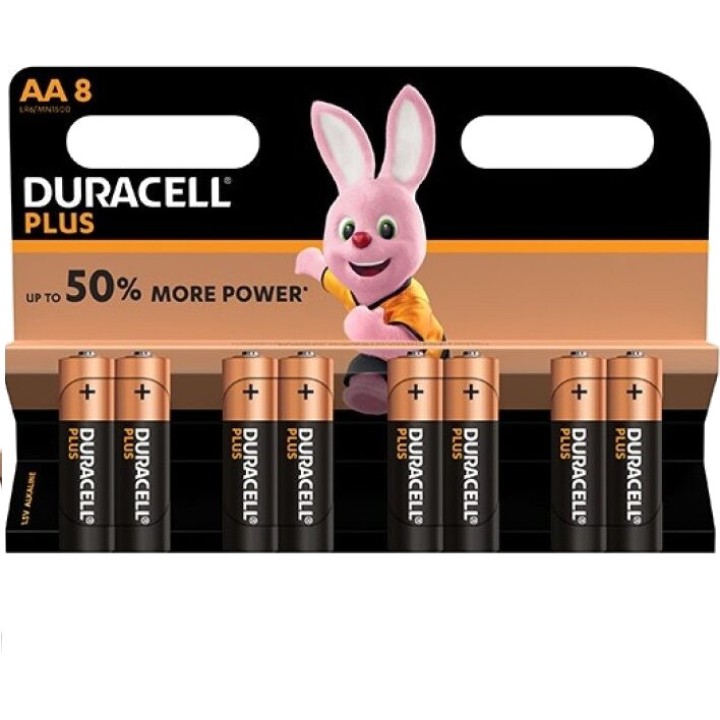 DURACELL Bateria alcalina PLUS POWER AA LR6 8 UDS D-225364