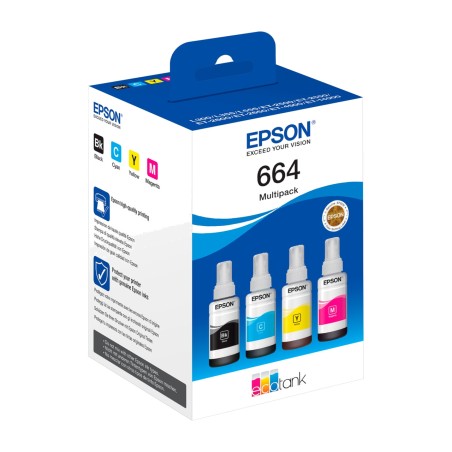 pack de bouteilles d’encre 664-ecotank c13t664640 4 uds