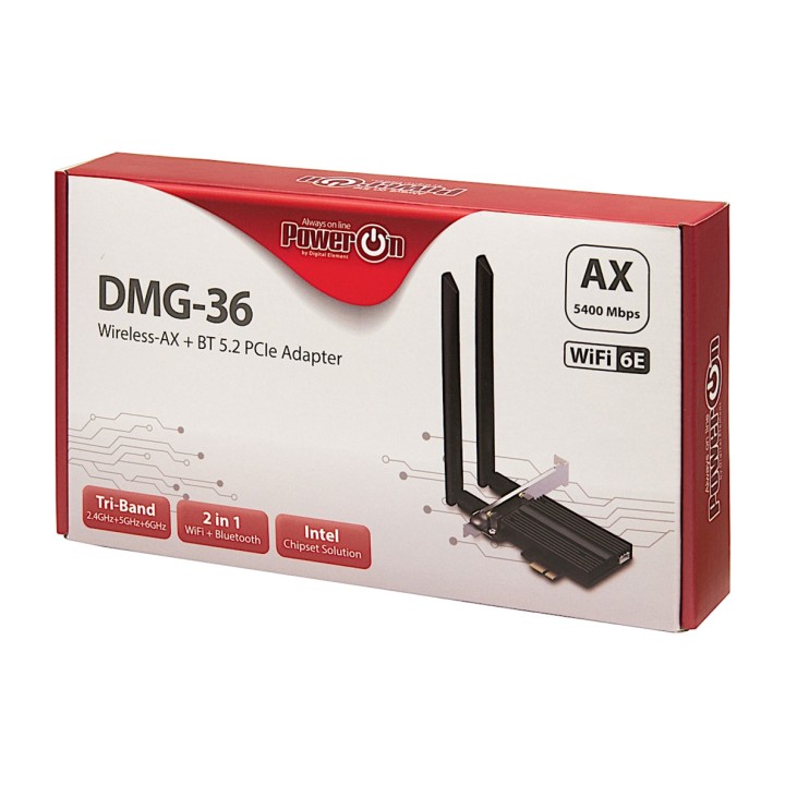 INTER-TECH PCIe-WLAN-Karte mit Bluetooth DMG-36-WIFI 6E