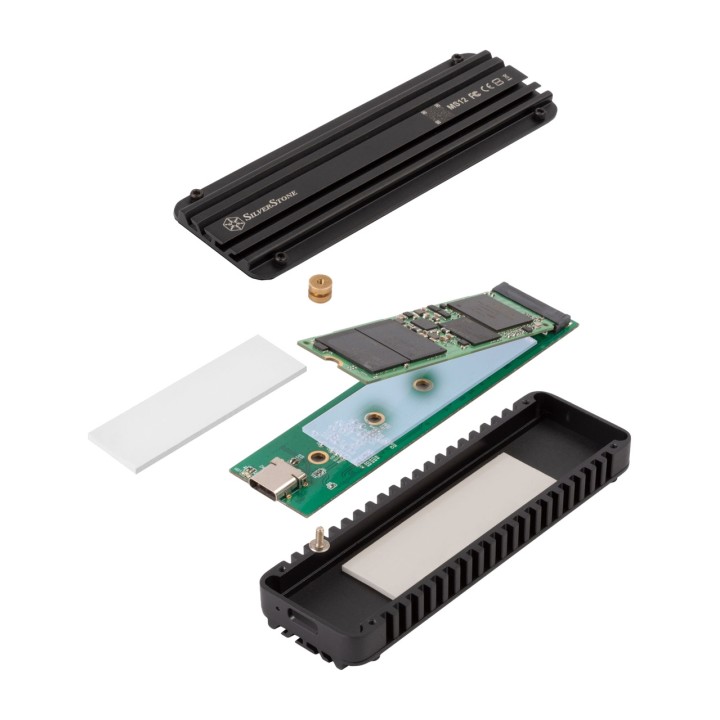 SILVERSTONE Boîtier externe pour SSD MS12 M.2-NVME-USB-C 3.2