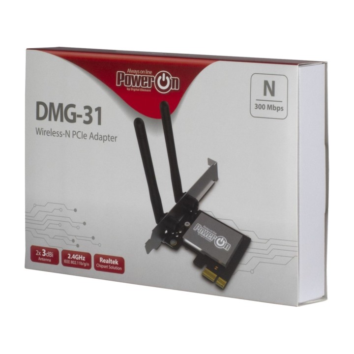 INTER-TECH Tarjeta de red WiFi PCIe interna DMG-31 802.11N 300MBPS 2,4GHZ 1692736