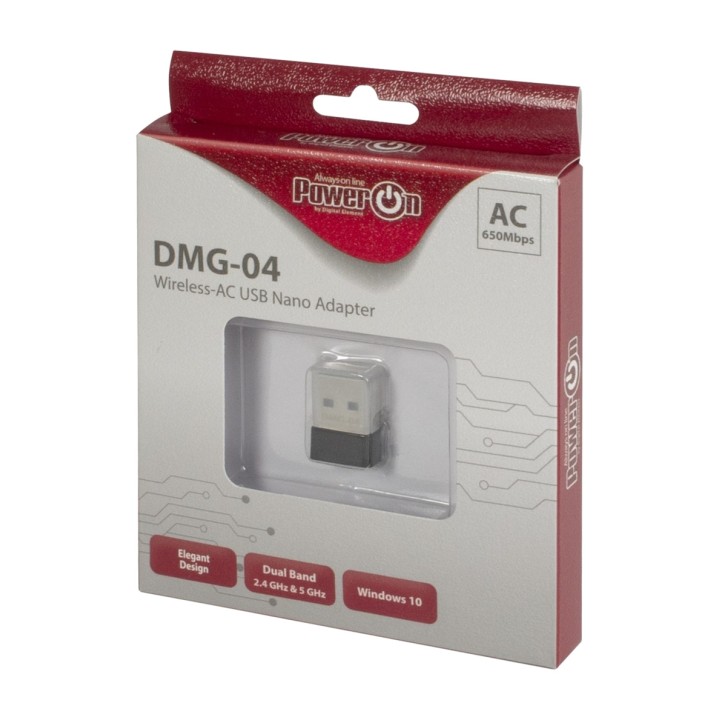 INTER-TECH Adaptador wifi USB de doble banda DMG-04 433MBPS