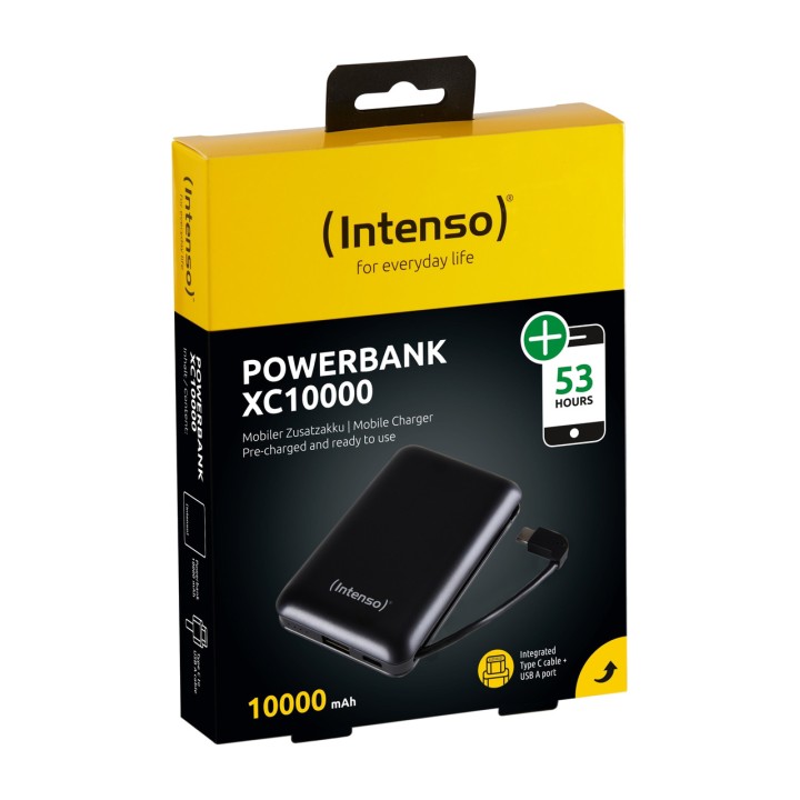 INTENSO Powerbank mit integriertem USB-C-Kabel XC10000