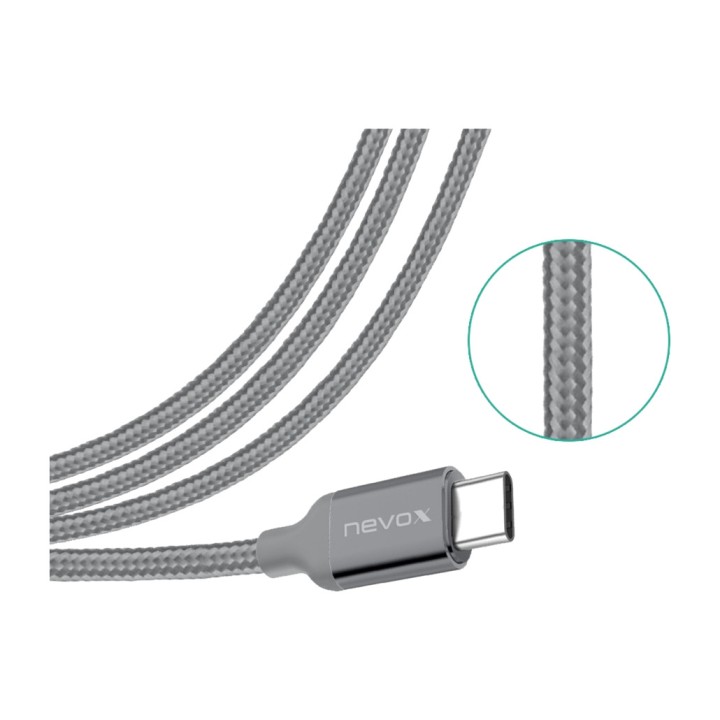 NEVOX Cable trenzado USB-A a tipo C 3.2 GEN 2 2M 1386100