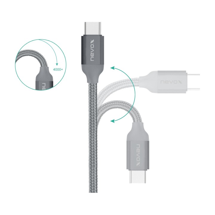 NEVOX Cable trenzado USB-A a tipo C 3.2 GEN 2 2M 1386100