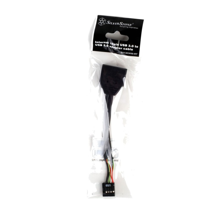 SILVERSTONE Adaptador interno de cabezal para placa base 9P-USB 2.0 A 19P 3.0 1486082