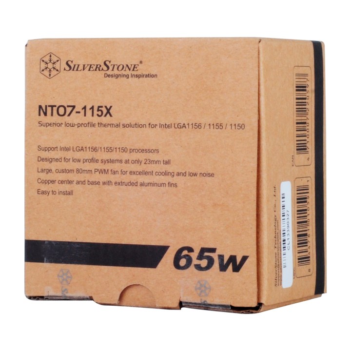 SILVERSTONE Disipador de CPU perfil bajo con ventilador SST-NT07-115X LGA115X LGA1200 80MM 1120813