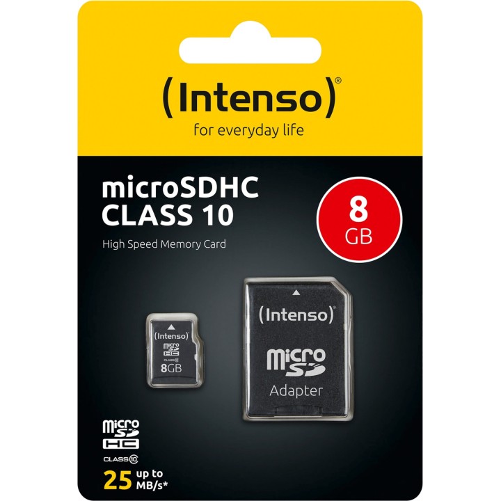 INTENSO Carte mémoire microSDHC CLASE-10 8GB 3413460 1085616