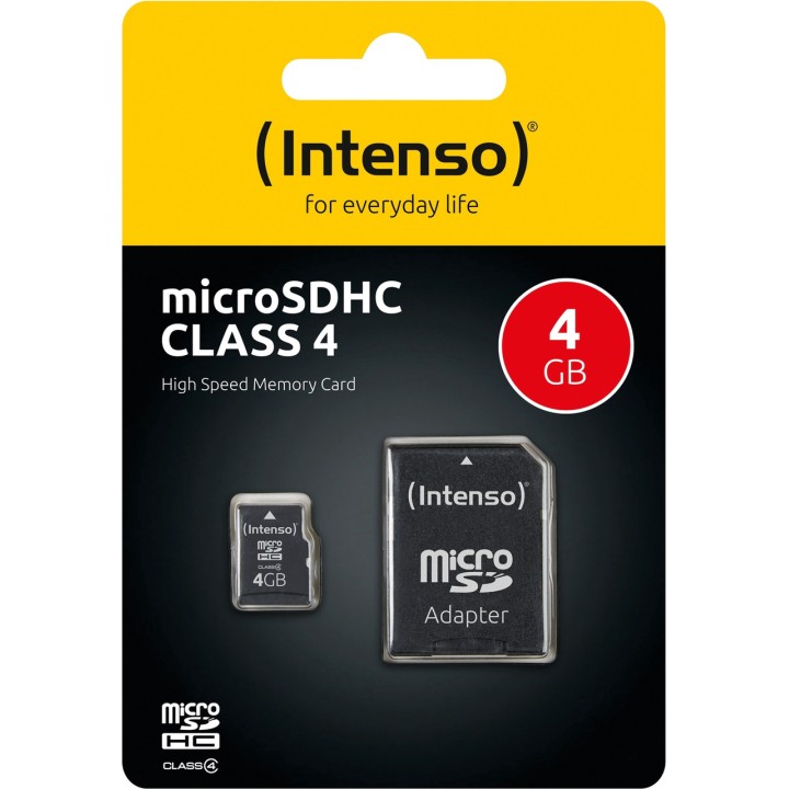 INTENSO Tarjeta de memoria microSDHC CLASE-4 4GB 1085604