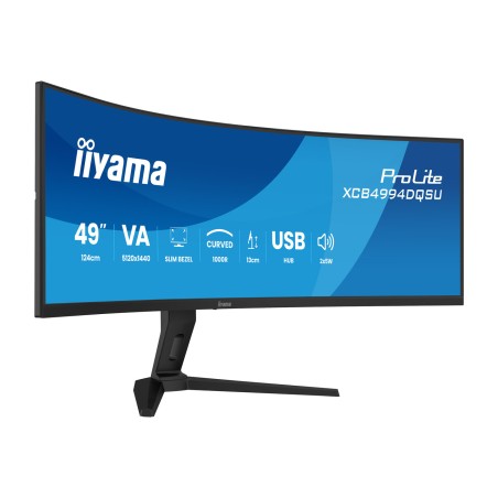 monitor curvo super ultrawide con supporto regolabile in altezza prolite- 49" dqhd