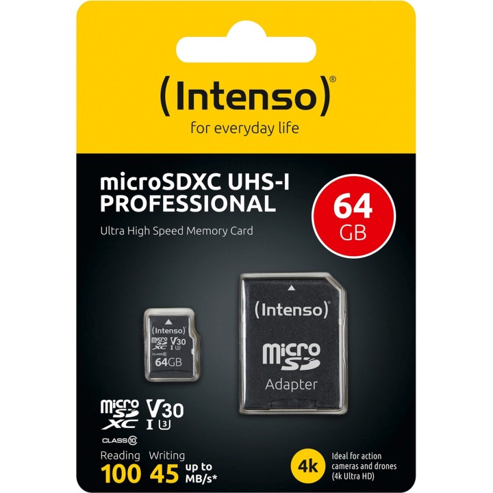 INTENSO Scheda di memoria microSDXC UHS-I PROFESSIONAL-CLASE