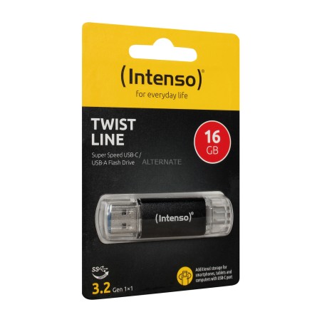 dual usb flash drive with type-a and type-c connectors twist line 16gb