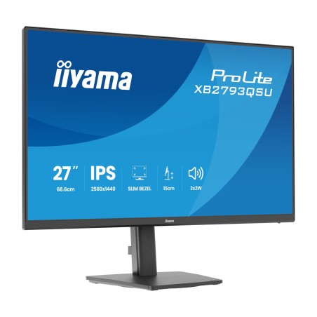 monitor ips con pie regulable en altura prolite- 27" qhd
