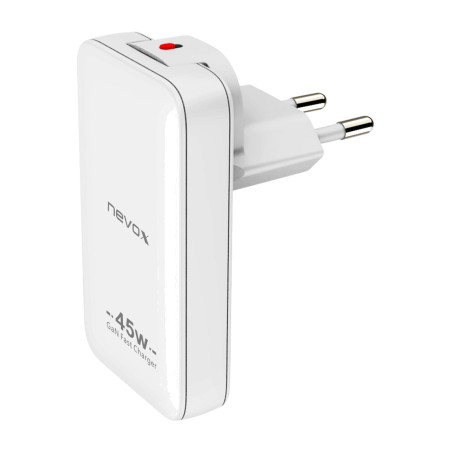 cargador de pared plano doble usb gan pd pps qc3.0 45w eu/us