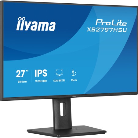 écran ips avec pied réglable en hauteur prolite- 27" full hd
