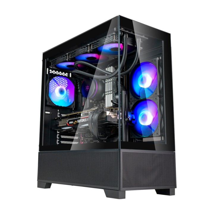 SILVERSTONE Caja de PC semitorre con ventana panorámica LUCID 05-ATX ARGB 100186988VAR