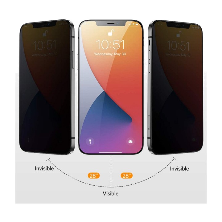 NEVOX Curved tempered-glass anti-spy screen protector for