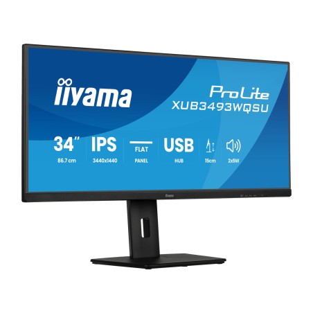 écran ips avec pied réglable en hauteur prolite- 34" uwqhd