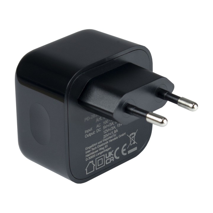 INTER-TECH Cargador USB-C de pared 2 puertos PD-2036 36W
