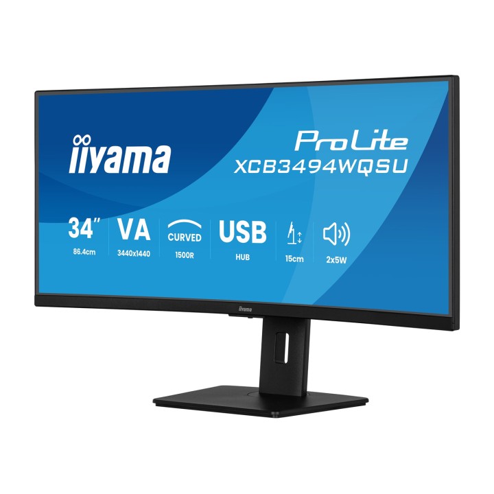 IIYAMA Monitor curvo ultrapanorámico con pie regulable en altura PROLITE- 34" UWQHD 100120040