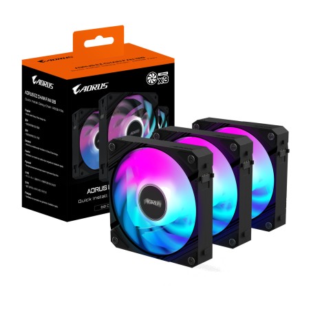 rgb-pc-gehäuselüfter aorus ez-chain fan 120mm gp-ecfan1203 3 uds