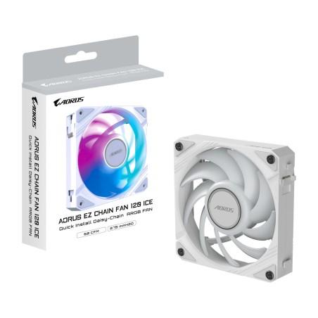 ventilateur de boîtier pc rgb aorus ez-chain fan ice 120mm gp-ecfan1201
