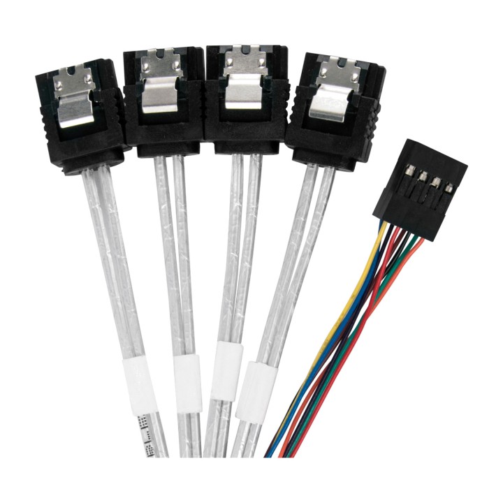SILVERSTONE Cable de datos interno para controladora CPS05-RE MINI-SAS HD SFF-8643 A 4X-SATA 0,6M 100133580