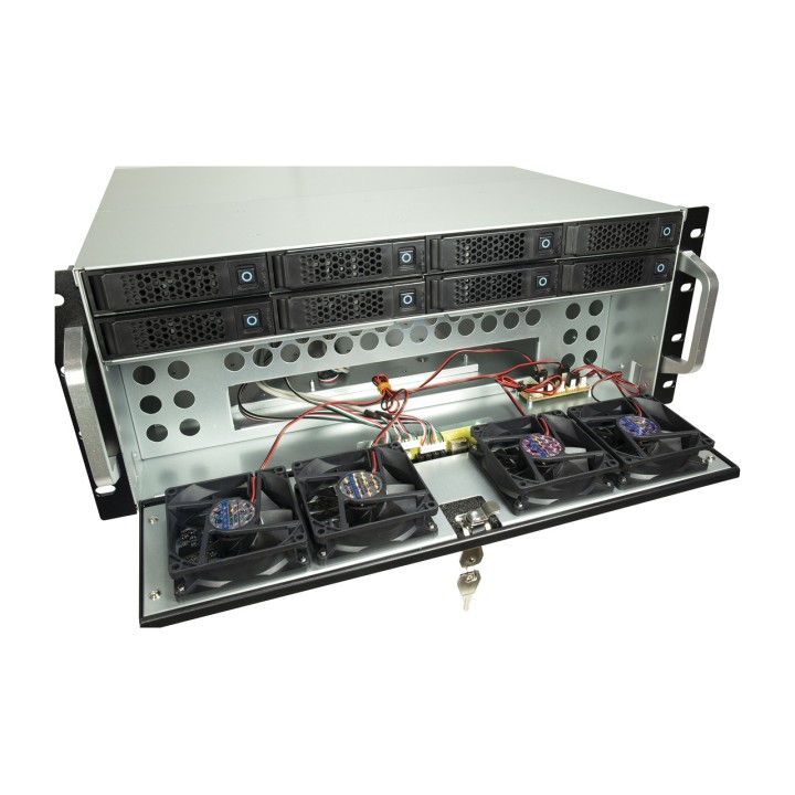 INTER-TECH Rack server case IPC STORAGE 4U-4708 19"-E-ATX 8X