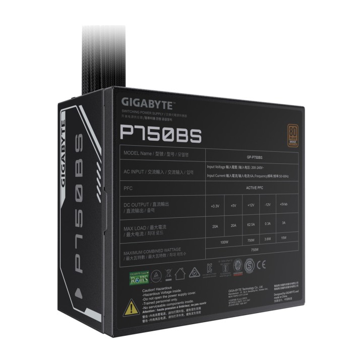 GIGABYTE Alimentatore per PC P750BS 750W 80 PLUS BRONZE