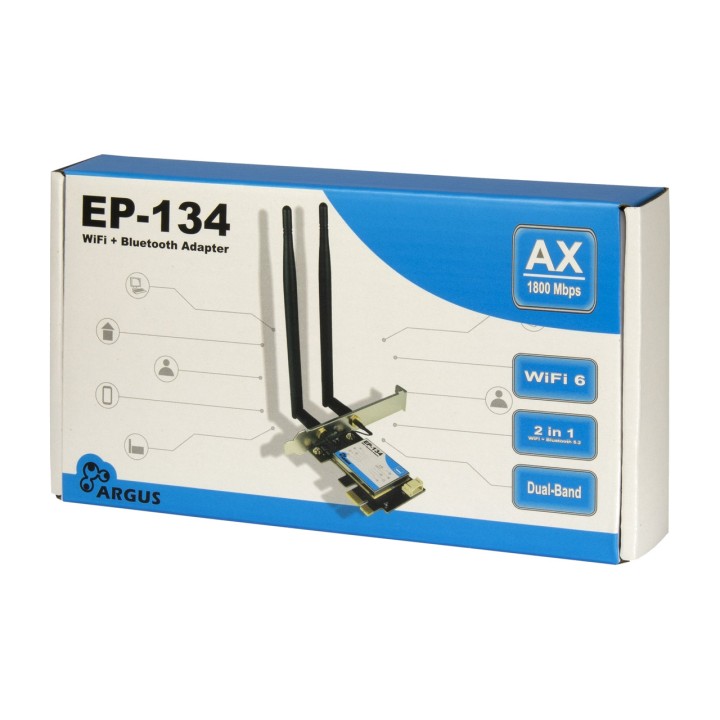 INTER-TECH Tarjeta de red inalámbrica PCIe con Bluetooth