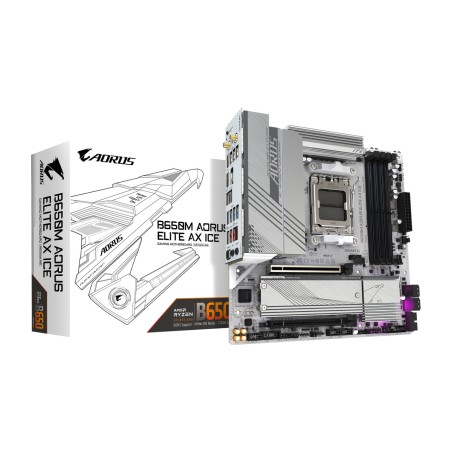 placa base micro atx para amd b650m aorus elite ax ice am5