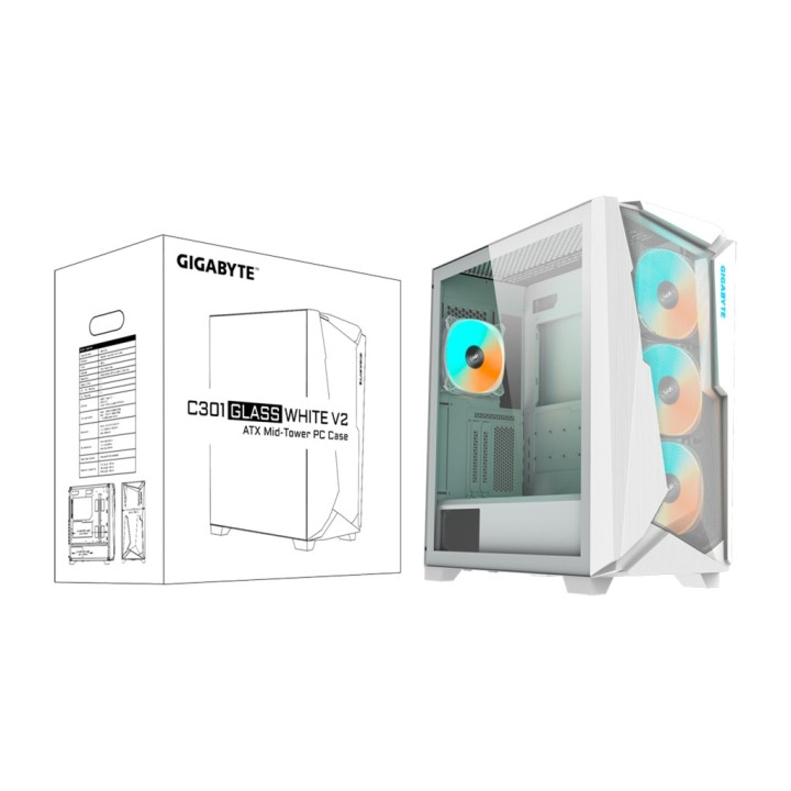 GIGABYTE Caja de PC semitorre C301 GW V2 GB-C301GW 100024858