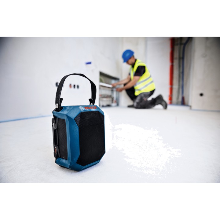 BOSCH Enceinte Bluetooth de chantier avec batterie intégrée