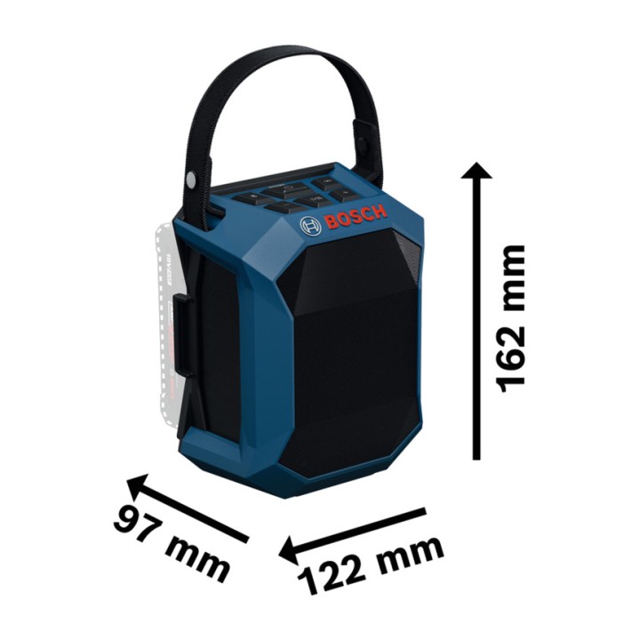BOSCH Bluetooth jobsite speaker with integrated battery
