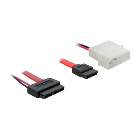 slimline-sata-kabel, buchse, mit 2-poligem stromanschluss 0,3m