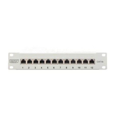 panel de parcheo apantallado cat6a 10" 1u 12x rj45