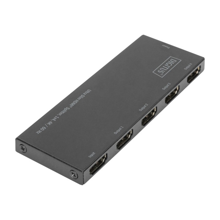 DIGITUS Ultraflacher HDMI-Splitter mit 4 Ausgängen 1X4 4K