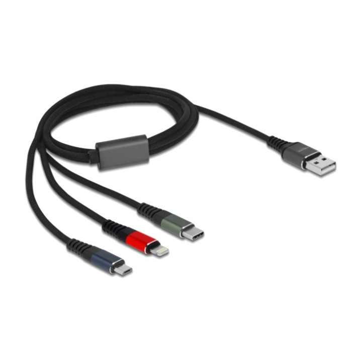 DELOCK Multi-connector charging cable: Lightning, micro B