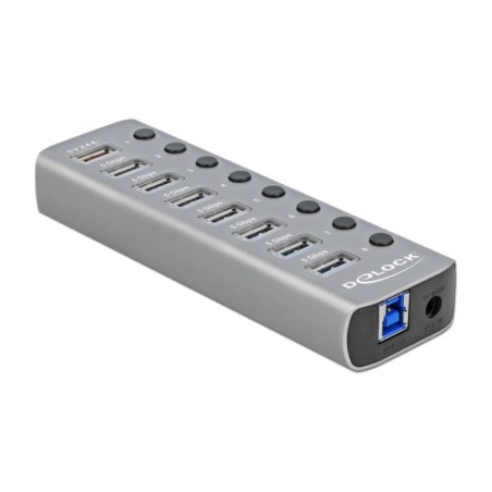 9-port usb hub with aluminum housing 3.2 gen1 8x a 1x c 63264