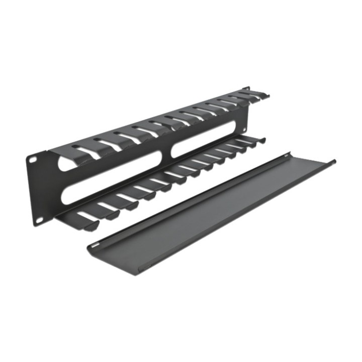 DELOCK Cable management panel for rack cabinet 19" 2U 66553