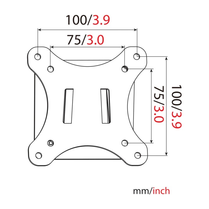 DIGITUS Fixed wall mount for monitor 32" 18KG VESA 100