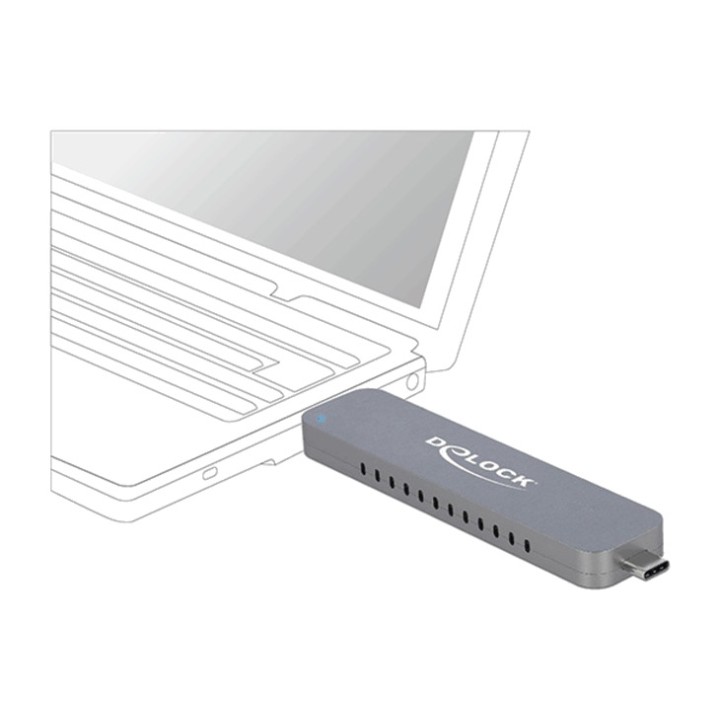 DELOCK Caja externa para SSD M.2 NVMe USB-C/A 10GBPS 42616